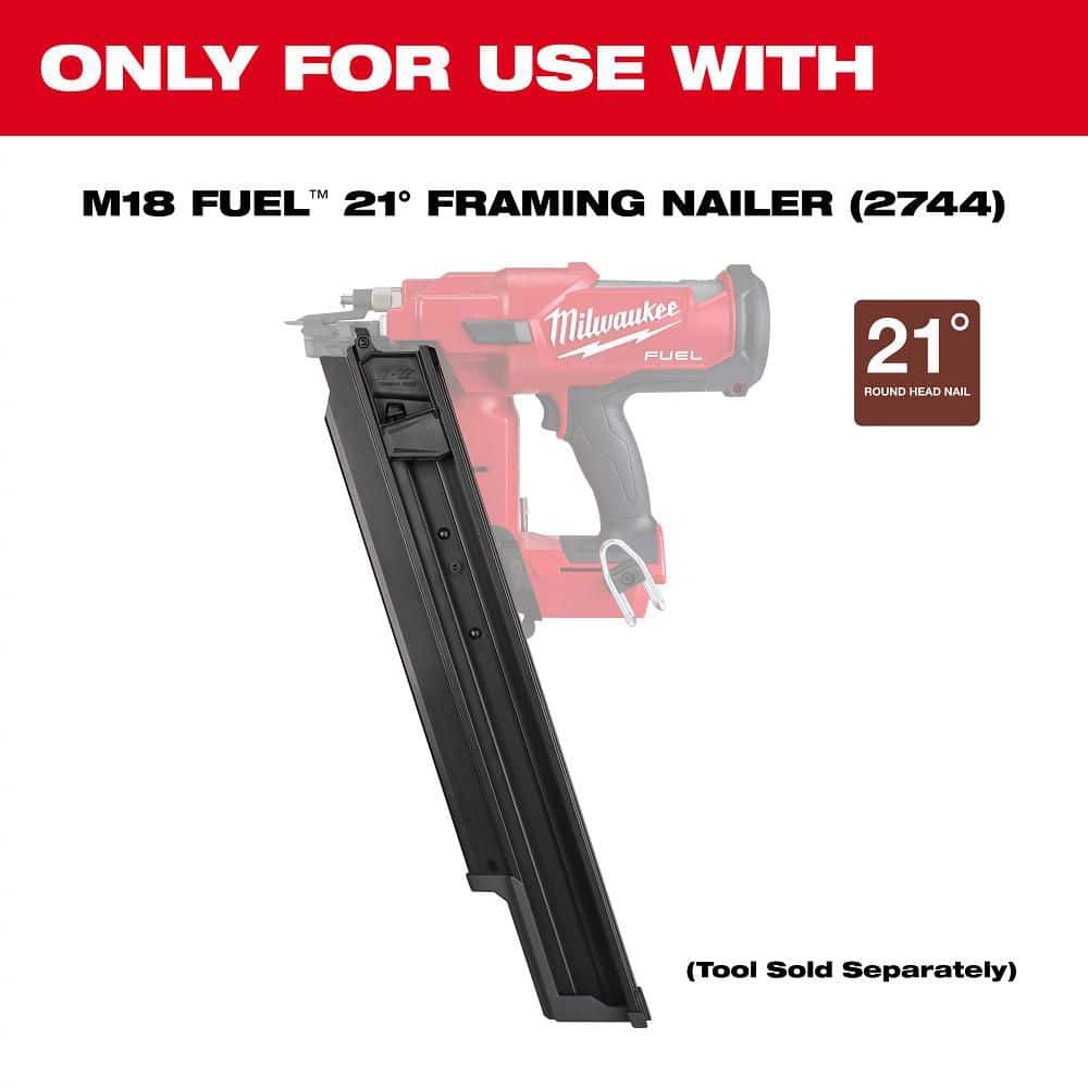 Milwaukee M18 FUEL 21-Degree Framing Nailer Extended Capacity Magazine (2)