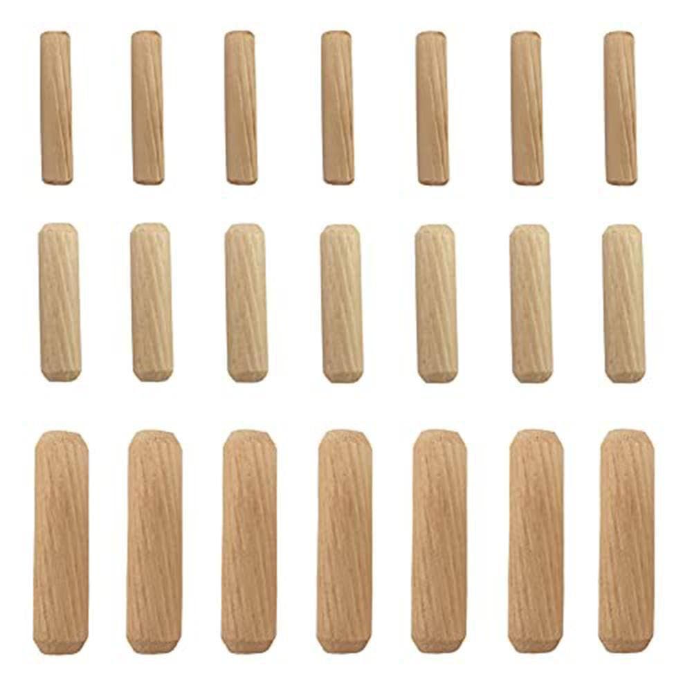 KIWDZFU 21pcs Assorted M6 M8 M10 Wooden Dowels Grooved Fluted Pins for Furniture Woodwork Craft DIY Carpentry (1)