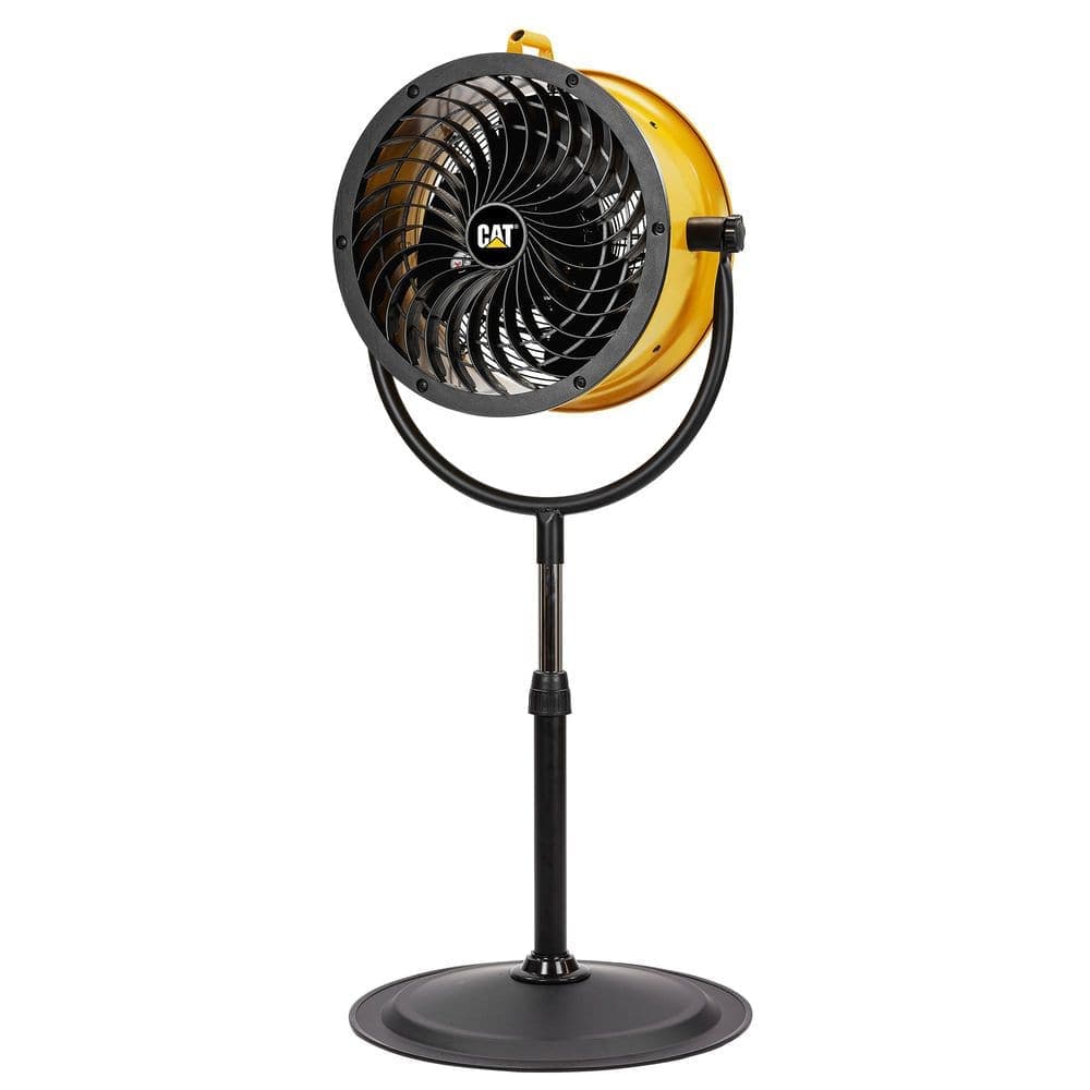 CAT 14 in. High-Velocity Industrial Grade Pedestal Fan Drum Air Circulator (Yellow)
