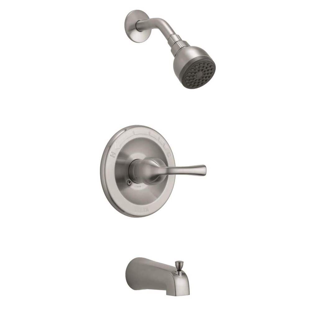 Delta Foundations Single-Handle 1-Spray Tub and Shower Faucet in Brushed Nickel (Valve Included) (2)