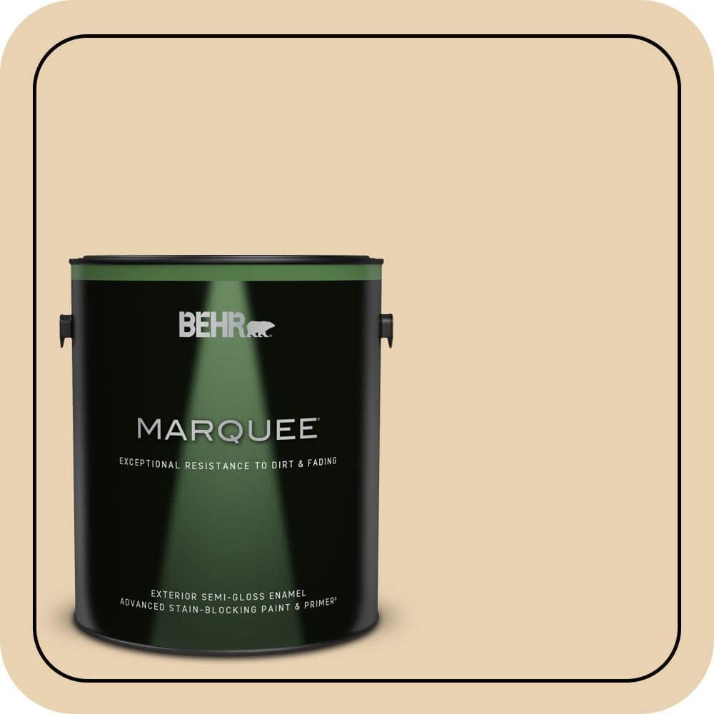 BEHR MARQUEE 1 gal. #S300-2 Powdered Gold Semi-Gloss Enamel Exterior Paint & Primer