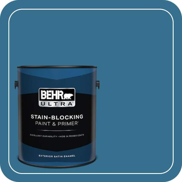 BEHR ULTRA 1 gal. #M490-6 Living Stream Satin Enamel Exterior Paint & Primer