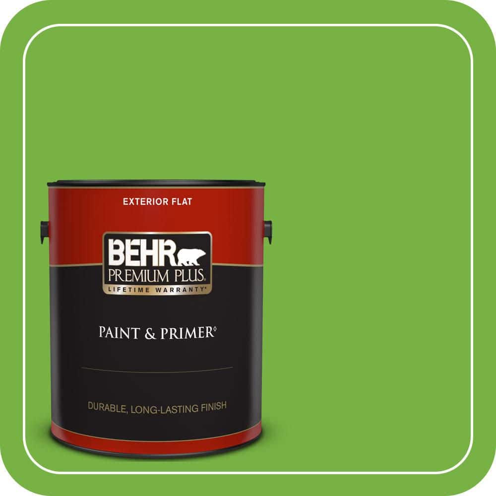 BEHR PREMIUM PLUS 1 gal. #S-G-430 Sparkling Apple Flat Exterior Paint & Primer