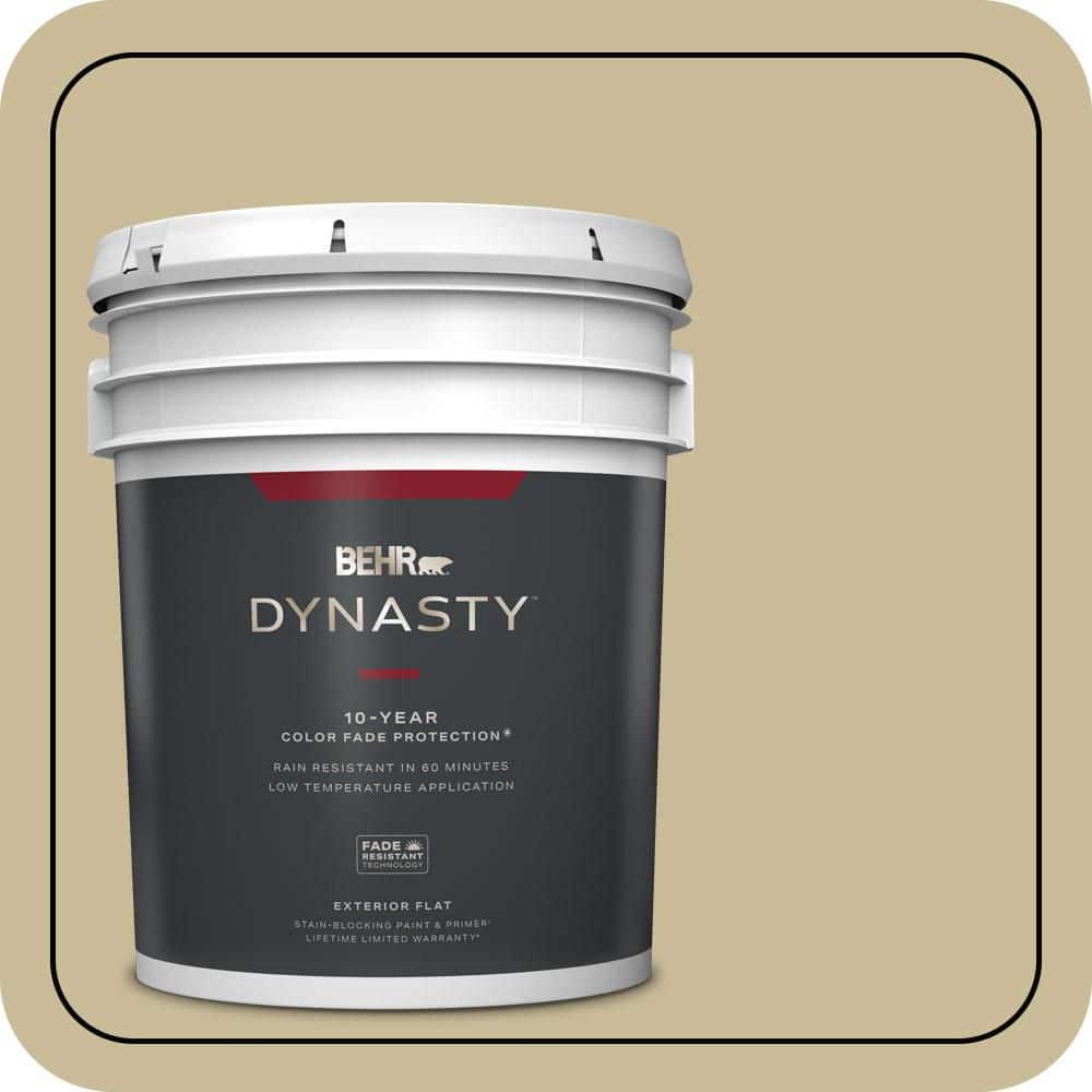 BEHR DYNASTY 5 gal. #PPU8-09 Tea Bag Flat Exterior Stain-Blocking Paint & Primer