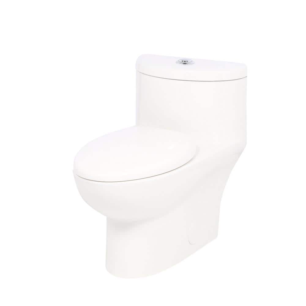 American Standard Tofino Complete 1-Piece 1.1 GPF Dual Flush Elongated Toilet in White with Slow Close Seat