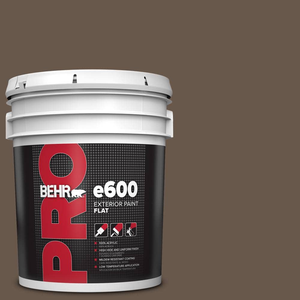 BEHR PRO 5 gal. #PPU5-18 Chocolate Swirl Flat Exterior Paint