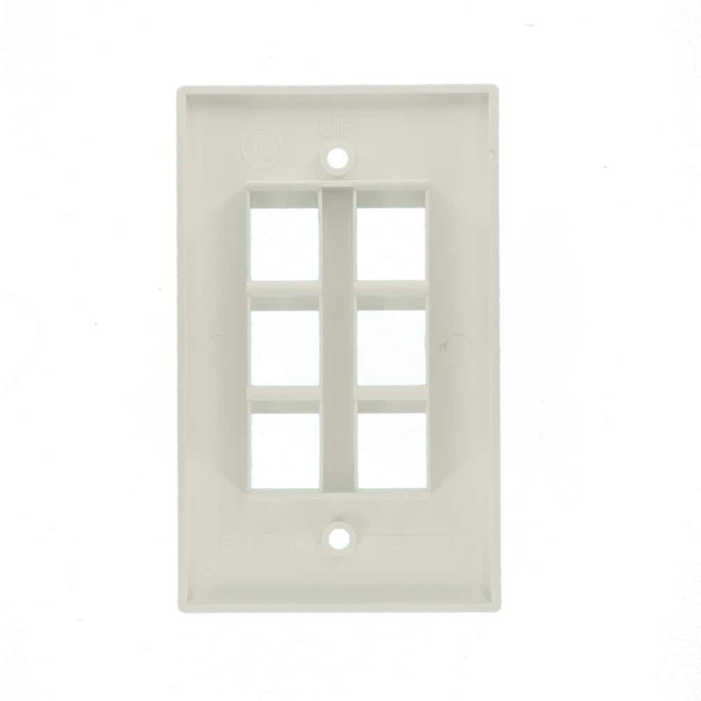 Leviton White 1-Gang Audio/Video Wall Plate (1-Pack) 41080-6WP (3)