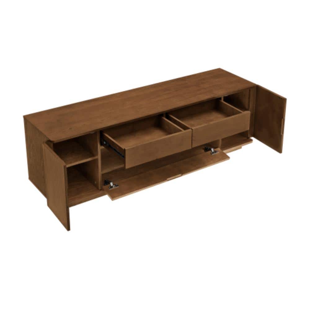 Unbranded 59 in. W x 15.75 in. D x 19.2 in. H Bathroom Brown Linen Cabinet (1)