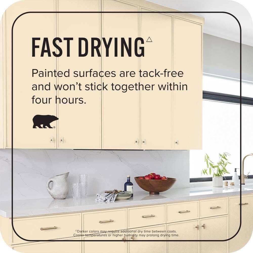 BEHR PREMIUM PLUS #PPU6-10 Cream Puff Enamel Stain-Blocking and Primer (3)