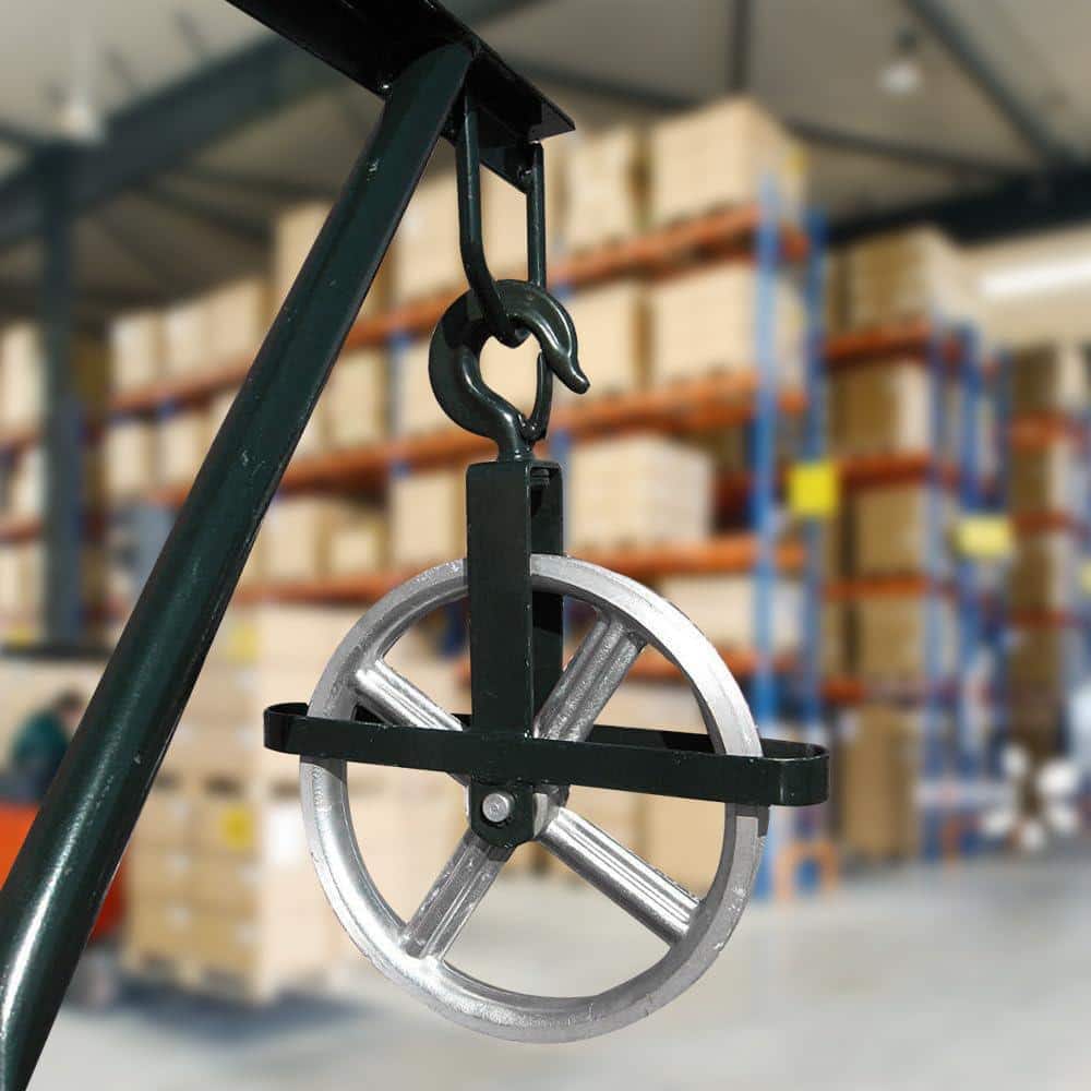 KIWDZFU 12 Aluminum Scaffold Hoist Pulley Wheel with Safety Latch Lock for 1000lbs Lifting, Ladder Hooks, Rope Compatible (2)