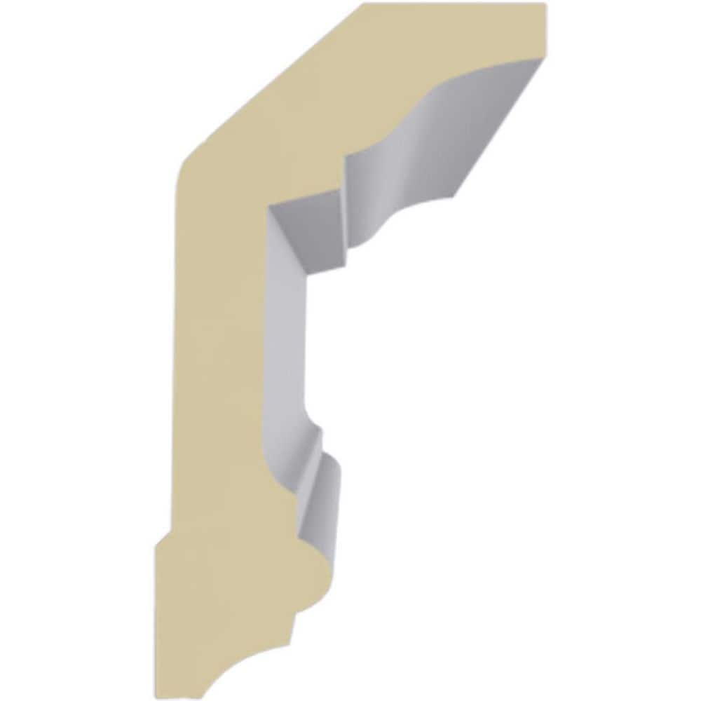 Ekena Millwork 4 in. H x 2-1/4 in. P x 4-1/2 in. F x 94-1/2 in. L Polyurethane Holmdel Traditional Smooth Crown Moulding (12-Pack) (3)