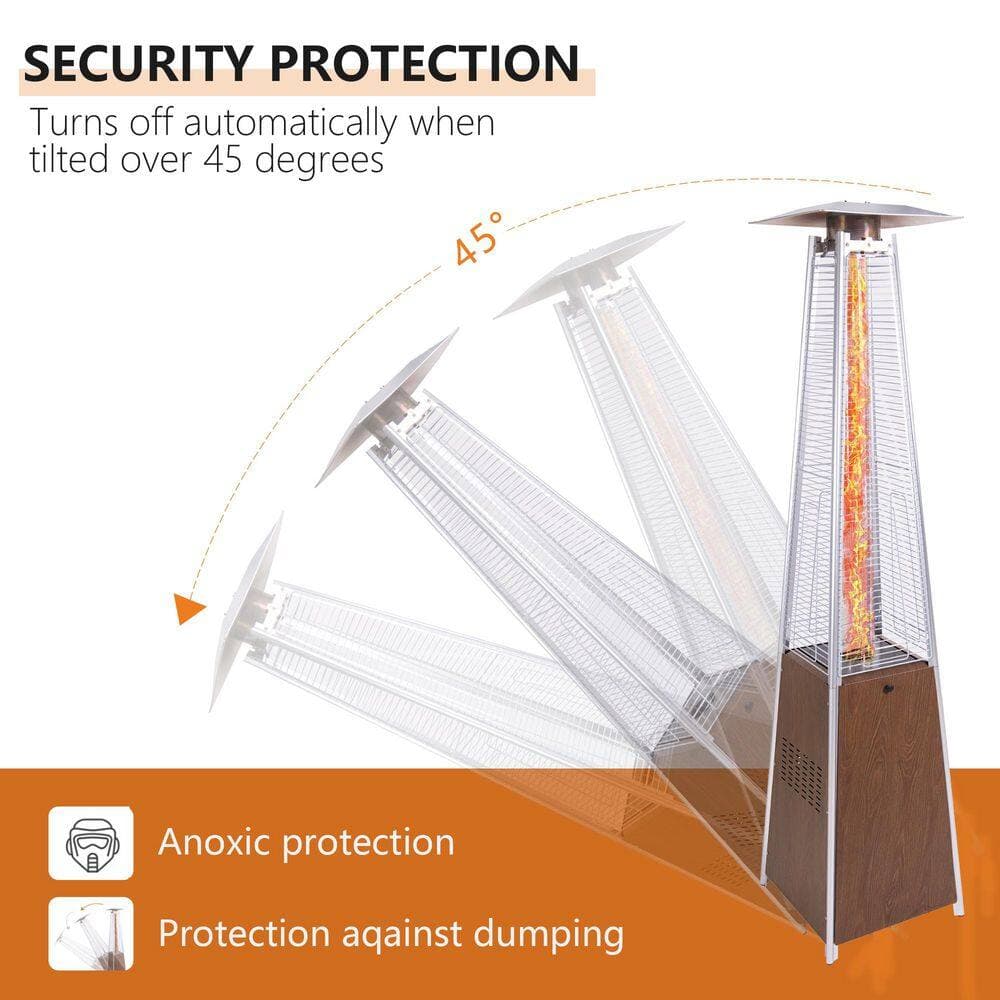 Basdien 48,000 BTU Outdoor Propane Patio Space Heater vented with Detachable Wheels, Protective Cover and Triple Safety System (2)