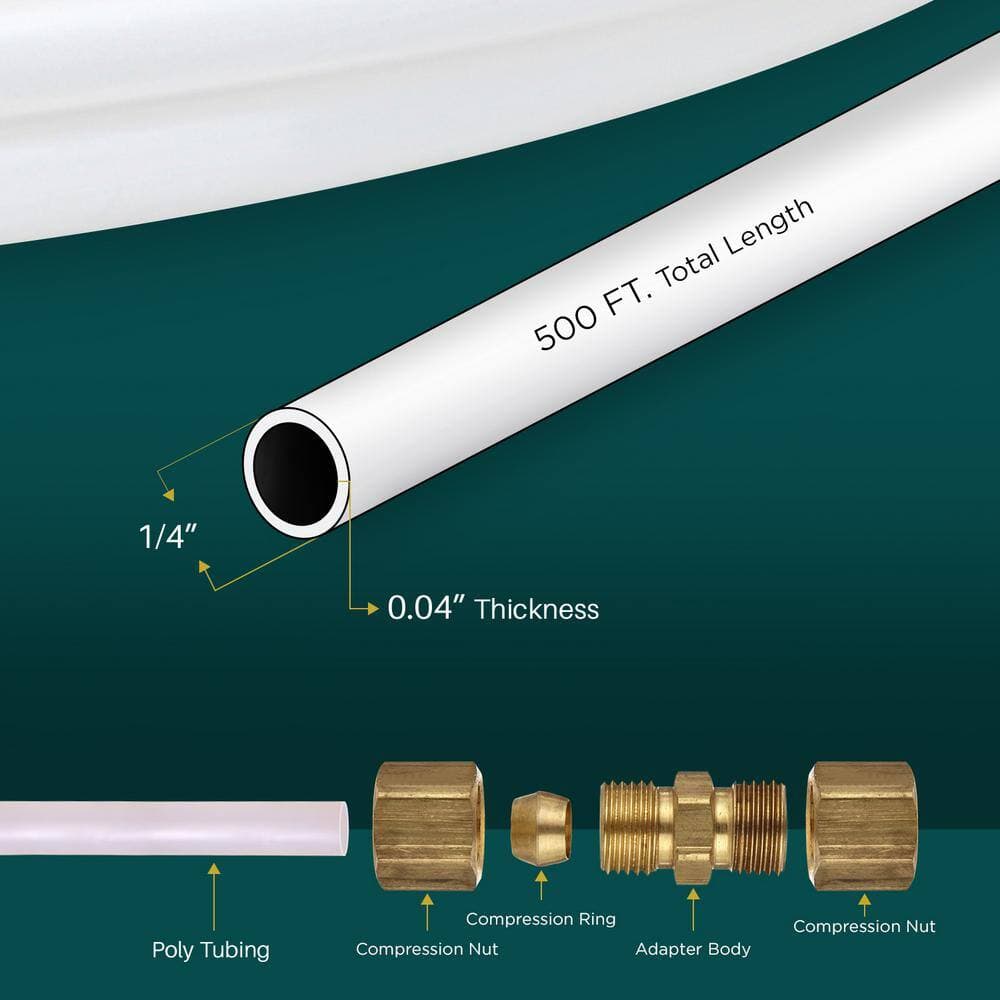 PLUMBFLEX 1/4 in. x 500 ft. Polyethylene Tubing Roll for Icemaker Flexible Water Connector (3)