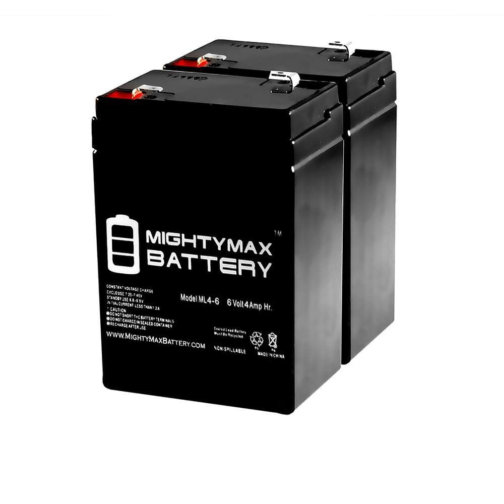 MIGHTY MAX BATTERY 6V 4. 5AH SLA Battery Replaces Mule 6GC012D Emergency Lighting-2 Pack