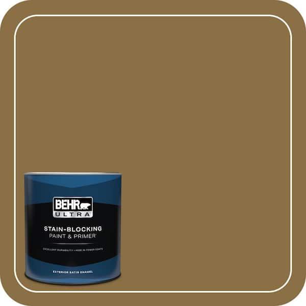 BEHR PREMIUM PLUS #330F-7 Nutty Brown Flat Interior/Exterior Paint & Primer Color Sample (3)