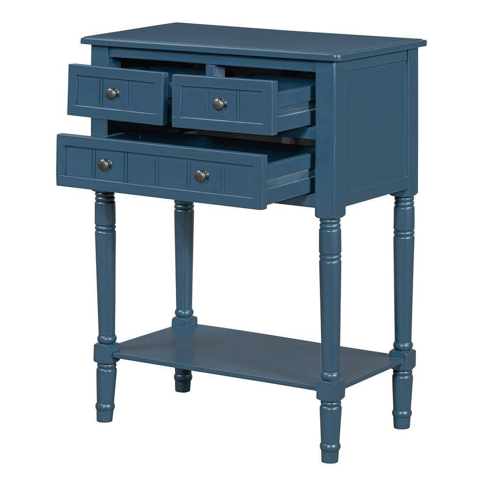 Unbranded 23.7 in. W x 13 in. D x 31.4 in. H Navy Blue Linen Cabinet (2)
