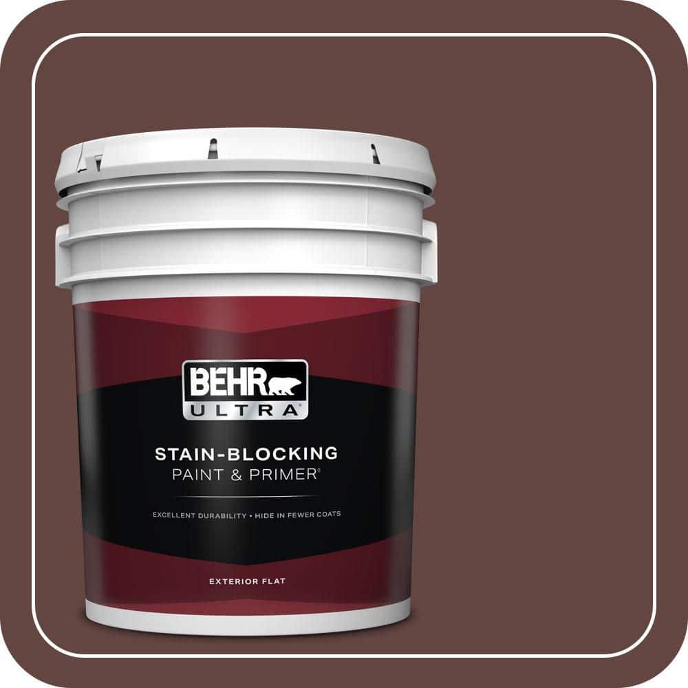 BEHR ULTRA 5 gal. #PMD-62 Black Plum Flat Exterior Paint & Primer