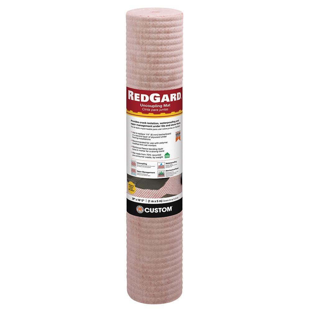 Custom Building Products RedGard 39.4 in. W x 16.5 ft. L x 3 mm T Uncoupling Mat for Tile, Ceramic, Porcelain, Stone (2)