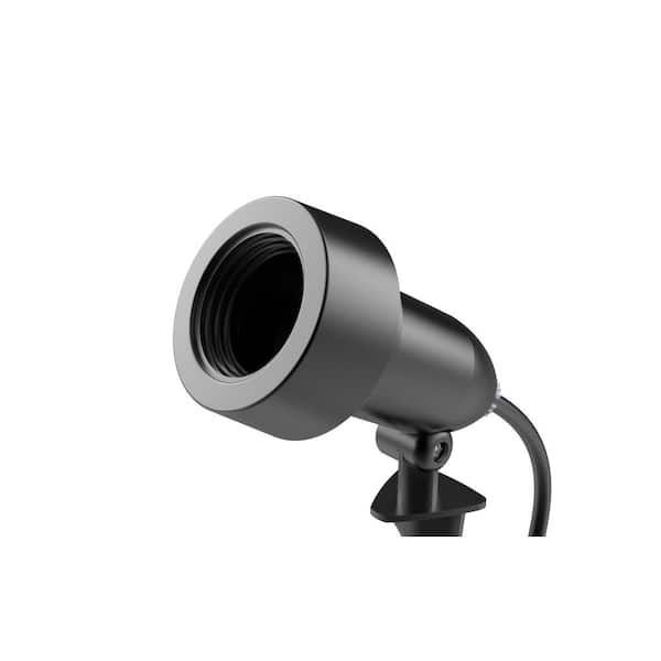 Commercial Electric Black Metal Plug-in Outdoor Spotlight Lamp Holder (Bulb Sold Separately) 1-Pack