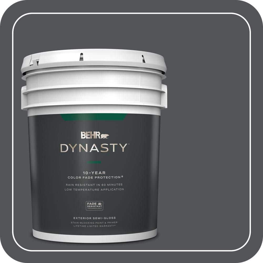 BEHR DYNASTY 5 gal. #N510-6 Orion Gray Semi-Gloss Exterior Stain-Blocking Paint & Primer
