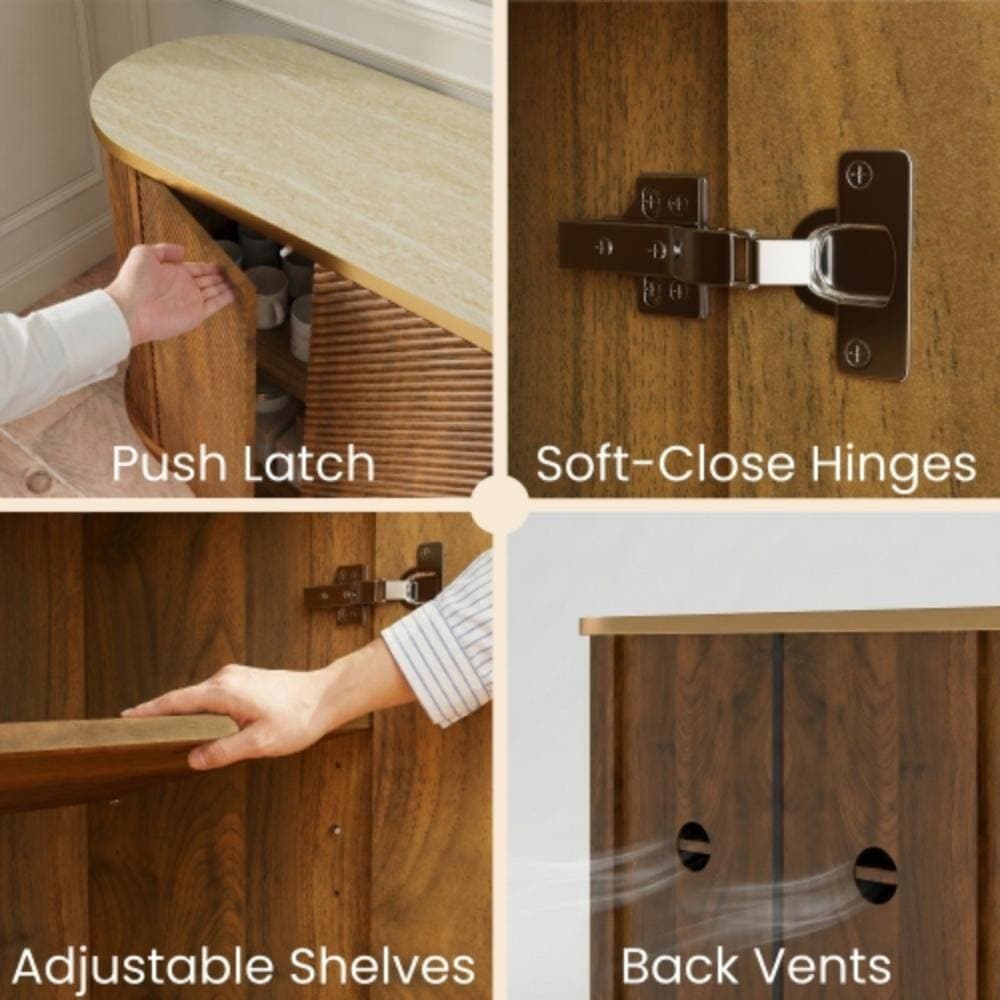 Unbranded 63 in. W x 17.8 in. D x 26 in. H Bathroom Brown Linen Cabinet (3)
