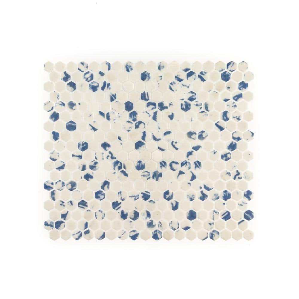 Jeffrey Court 5/8" Muze Hexagon Macaubas 9.875 in. x 11.375 in. Hexagon Matte Glass Wall and Floor Mosaic Tile (15.6 sq. ft./Case)