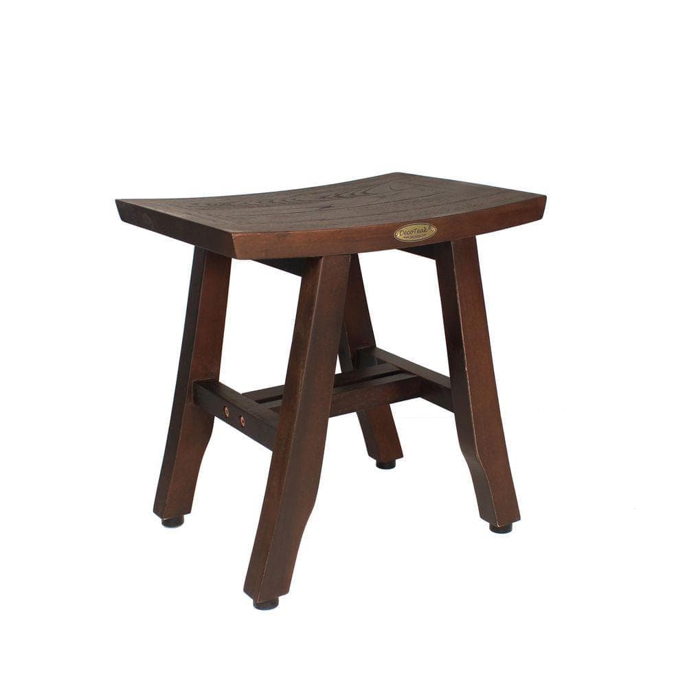 DecoTeak Sereniti, 18 in. Bench, Shower Stool, Shower Seat, Teak Shower Bench, Small Bench, Shower Foot Rest, in Woodland Brown (2)