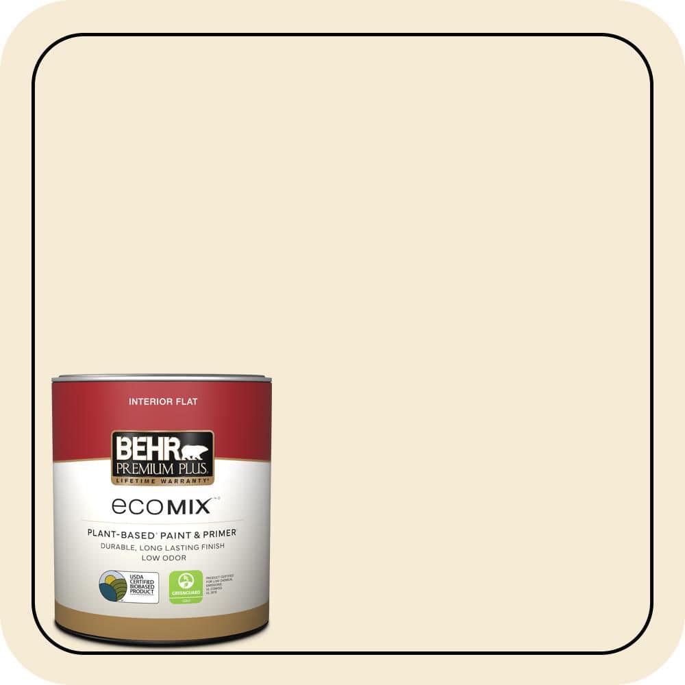 BEHR PREMIUM PLUS #ICC-10 Vanilla Cream Enamel EcoMix Plant-Based & Primer (1)