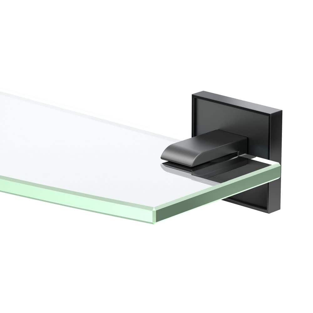 Gatco Mode 20.13 in. W x 2 in. H x 5.13 in. D Glass Rectangular Shelf in Matte Black (1)