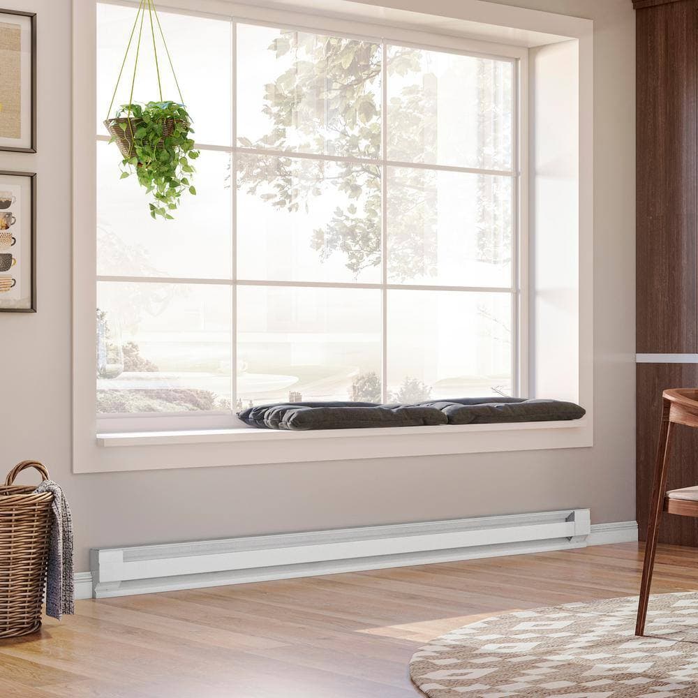 Cadet 96 in. 240/208-volt 2,000/1,500-watt Electric Baseboard Heater in White with Wall Thermostat (3)