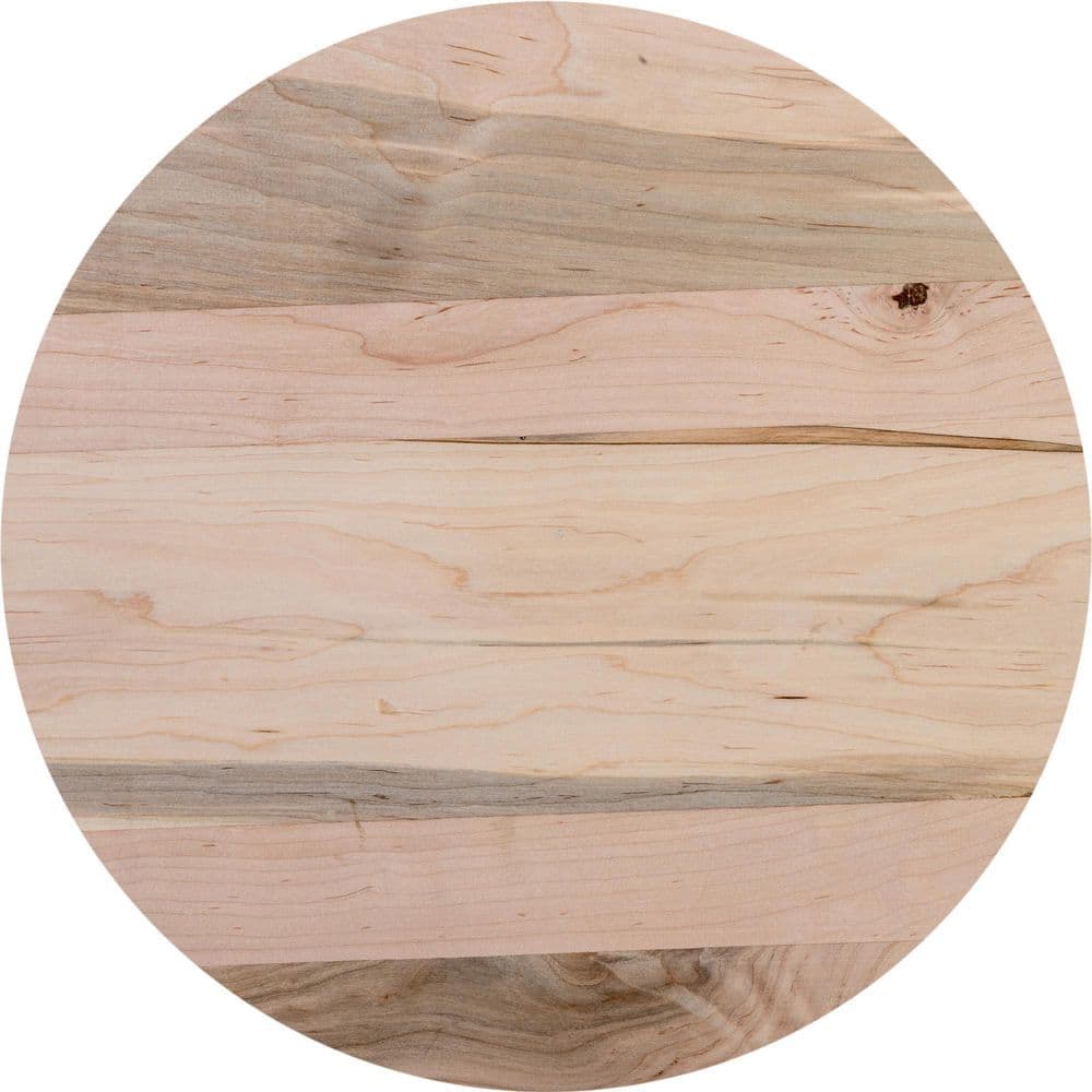 Ornamental Mouldings 1 in. T X 16 in. W x 1.33 ft. L Edge Glued Unfinished Ambrosia Maple Round Hobby Board (3)