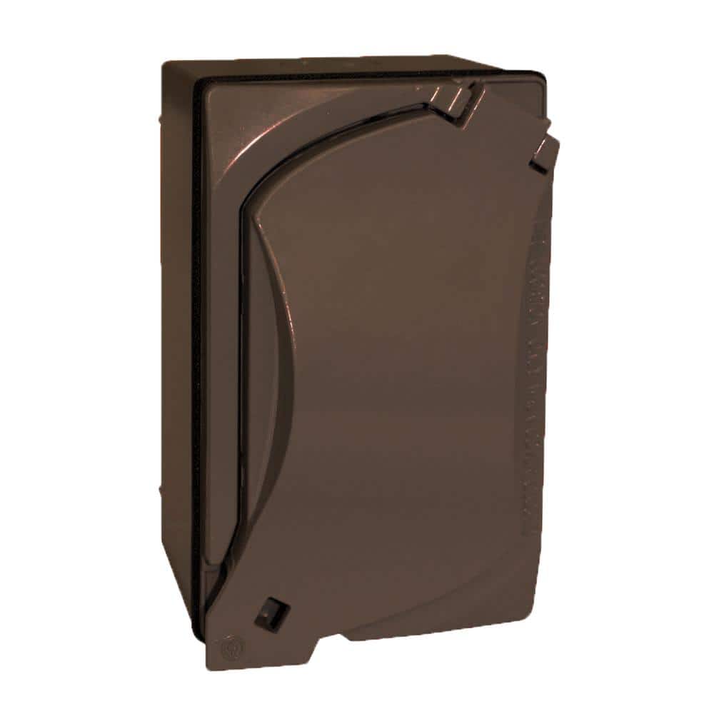 Commercial Electric 1-Gang Metal Weatherproof GFCI Receptacle Outlet Kit, Bronze (2)