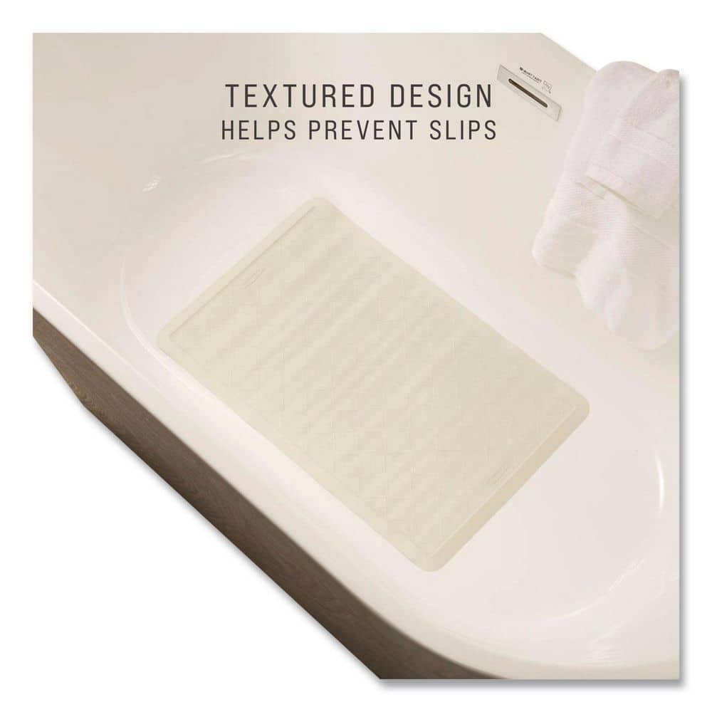 Rubbermaid Commercial Products 16 in. x 28 in. White Safti-Grip Bath Mat (3)