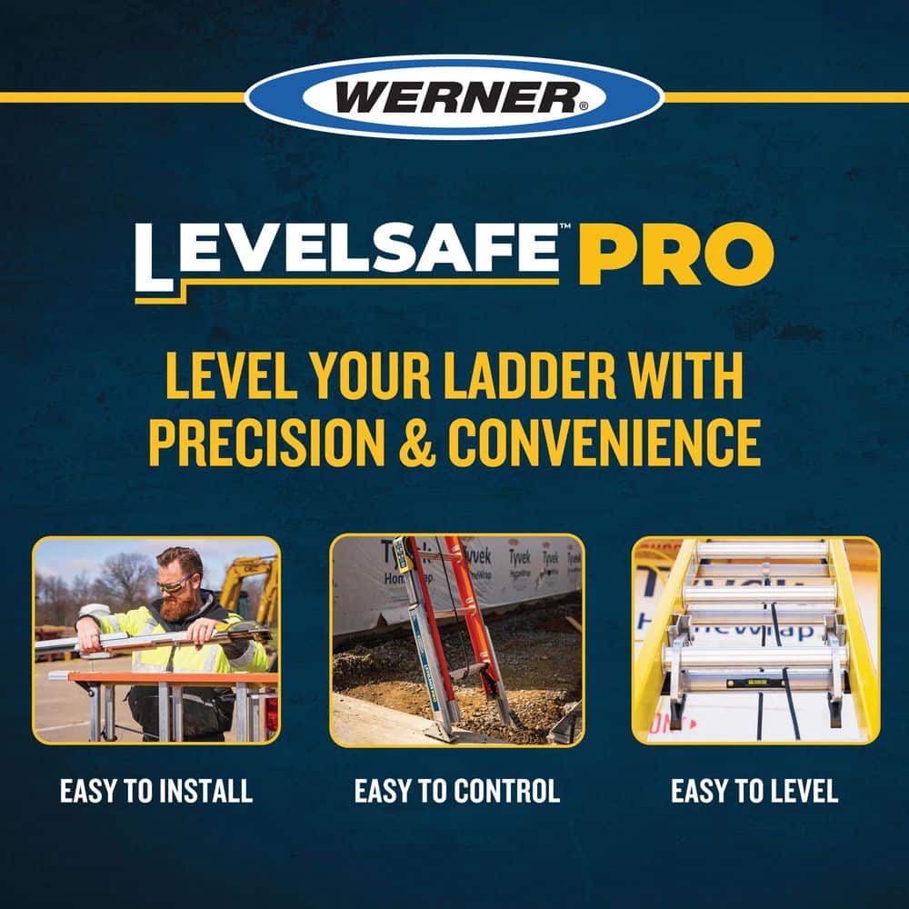 Werner Level Safe Pro Automatic Leveling Accessory for Extension Ladders (2)