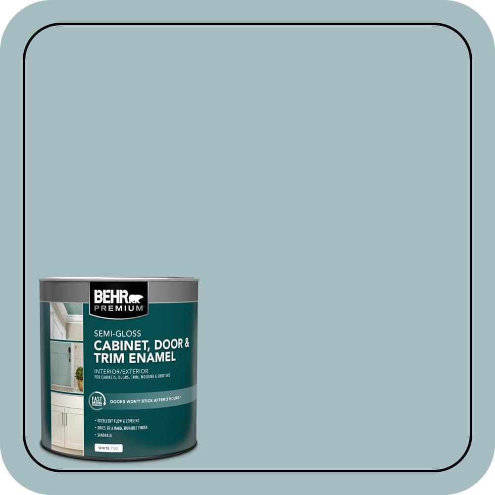 BEHR PREMIUM 1 qt. #PPU13-13 Oslo Blue Semi-Gloss Enamel Interior/Exterior Cabinet, Door & Trim Paint