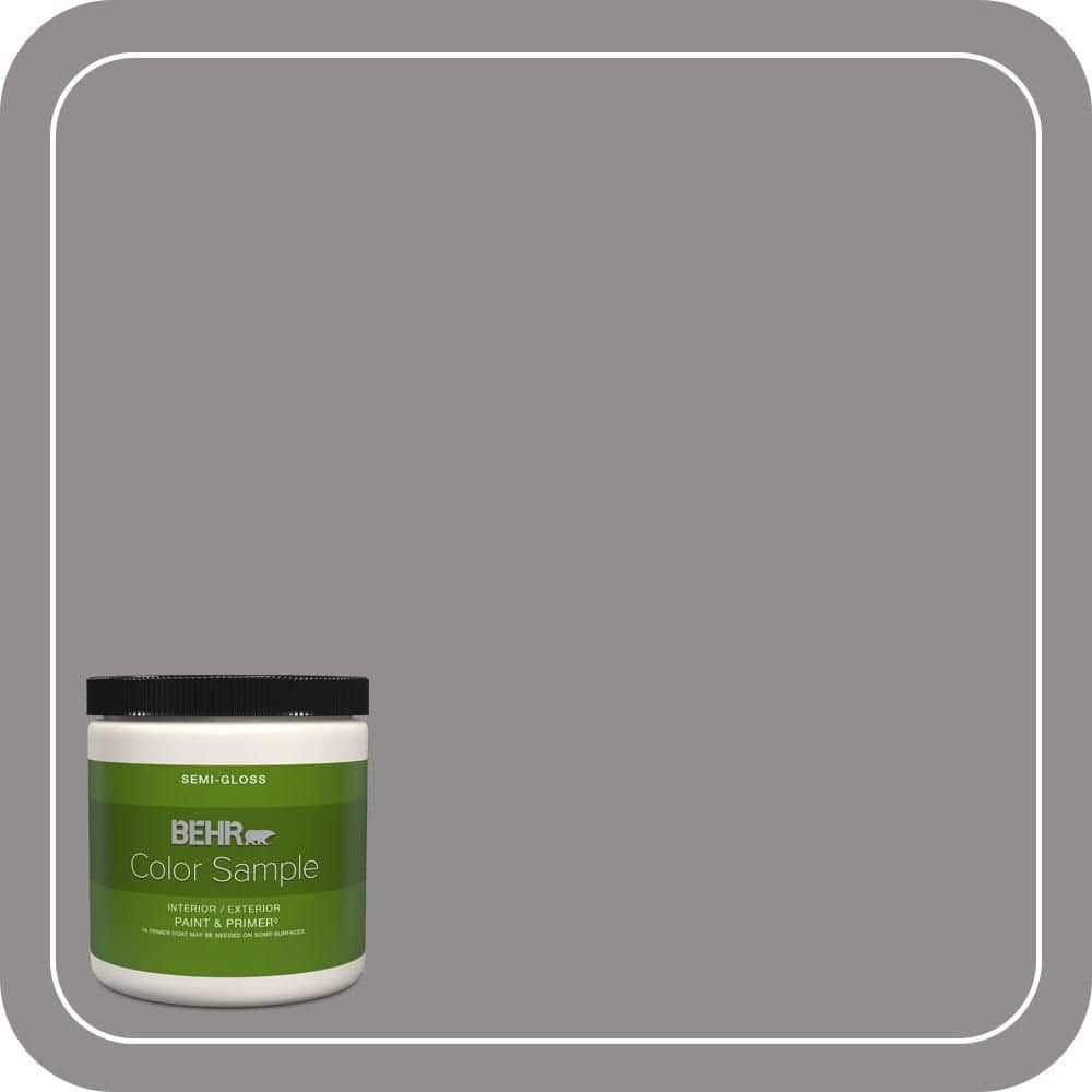 BEHR PREMIUM PLUS 8 oz. #PPU16-14 Plum Smoke Semi-Gloss Interior/Exterior Paint & Primer Color Sample (1)
