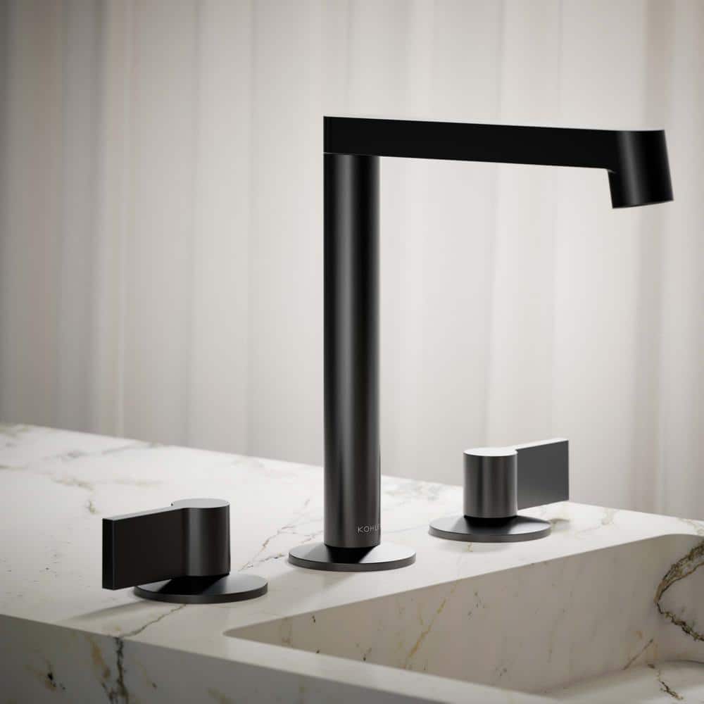 KOHLER Components Bathroom Sink Handles with Lever Design in Matte Black (2)