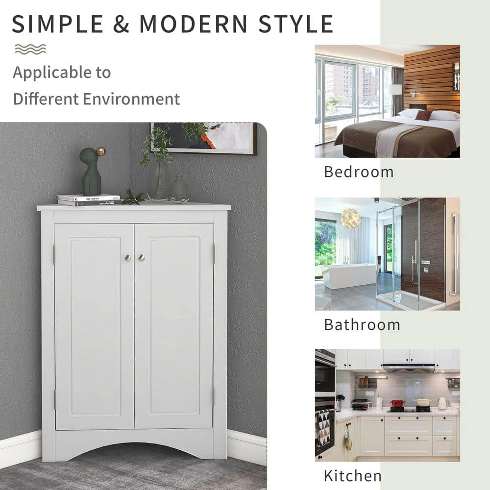 Coporesell 17 in. W 17 in. D 32 in. H MDF Linen Cabinet w/Adjustable Shelf (3)