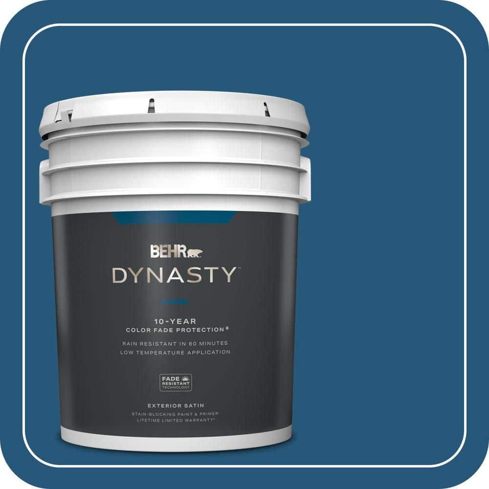BEHR DYNASTY 5 gal. #S-H-560 Royal Breeze Satin Enamel Exterior Stain-Blocking Paint & Primer