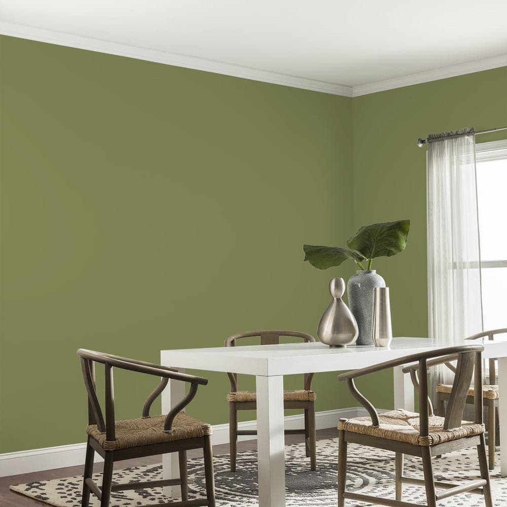 Glidden Diamond 1 qt. PPG1122-6 Oregano Satin Interior Paint (4)