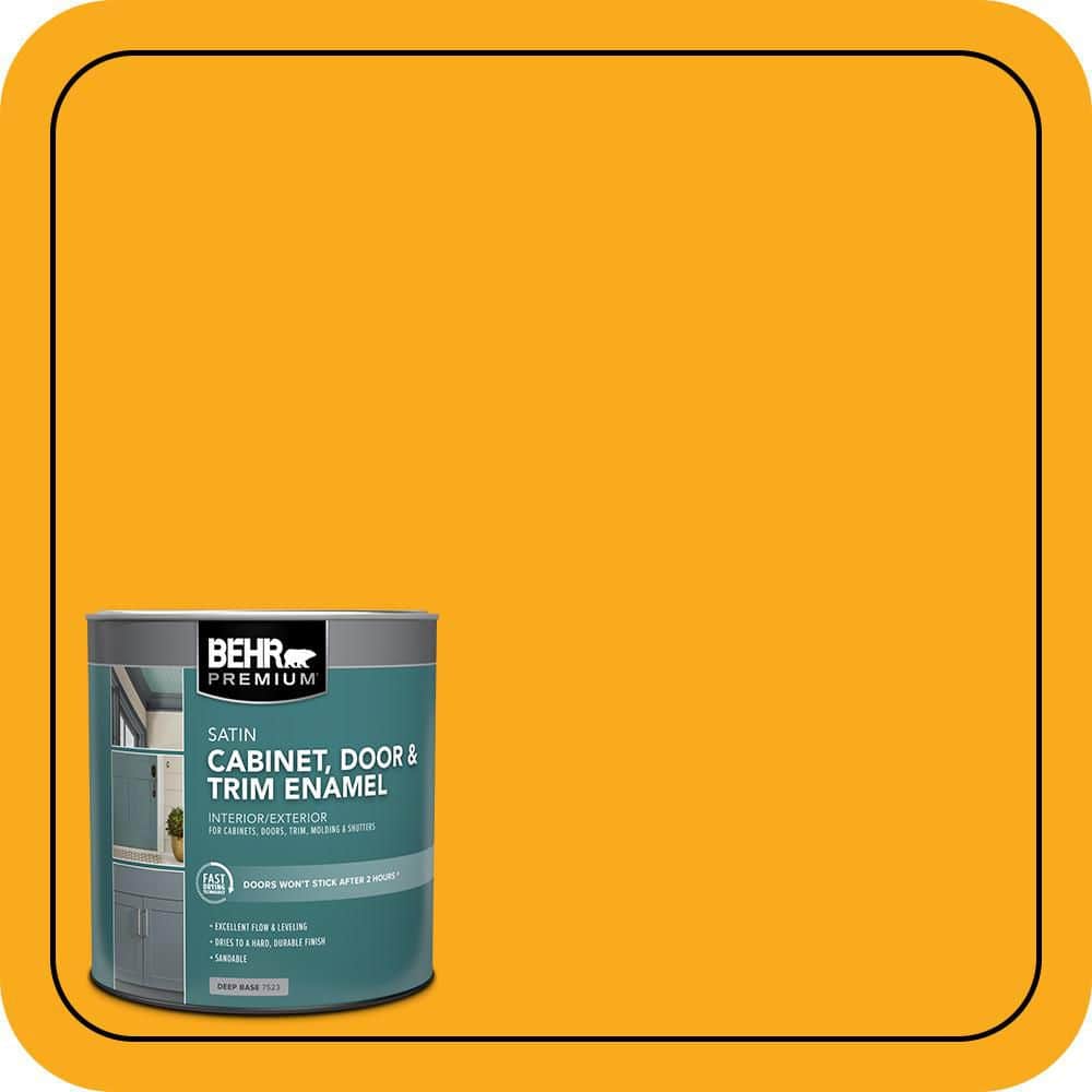 BEHR PREMIUM 1 qt. #P270-7 Sunny Side Up Satin Enamel Interior/Exterior Cabinet, Door & Trim Paint