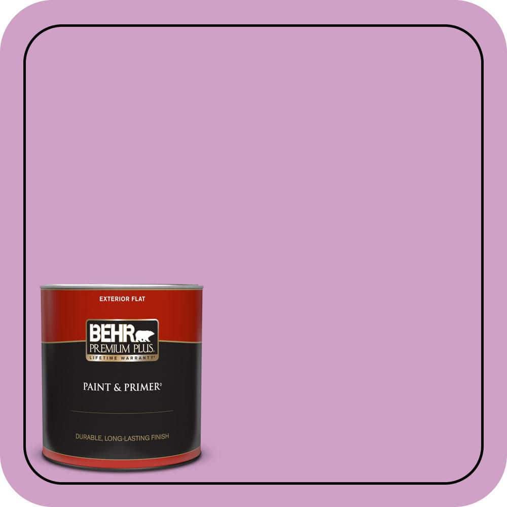 BEHR PREMIUM PLUS 1 qt. #670B-4 Geranium Bud Flat Exterior Paint & Primer
