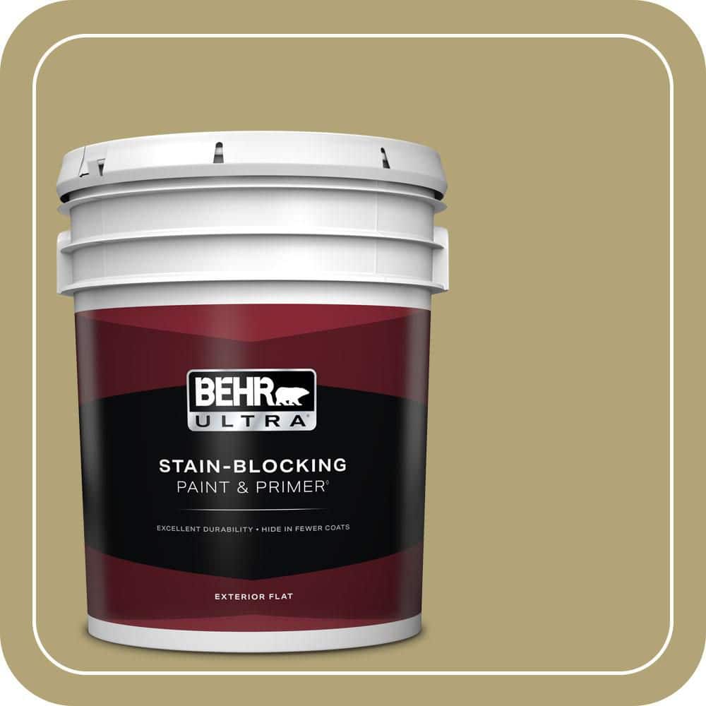 BEHR ULTRA 5 gal. #PMD-101 Green Fig Flat Exterior Paint & Primer