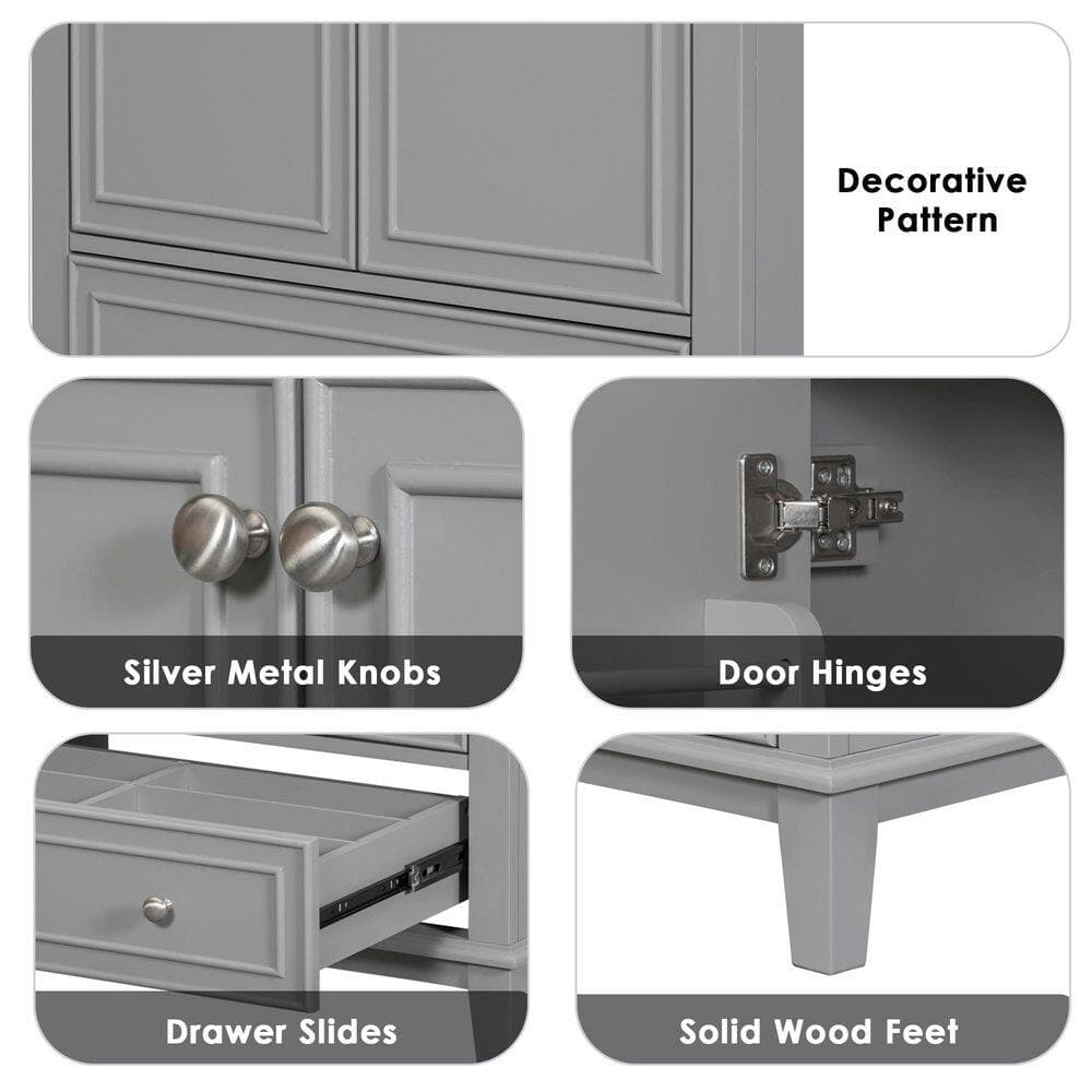 Boosicavelly 29.50 in. W 17.80 in. D 33.80 in. H Freestanding Bath Vanity Cabinet without Top (4)
