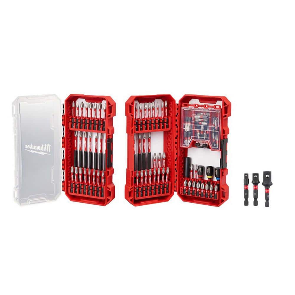 Milwaukee SHOCKWAVE Impact-Duty Alloy Steel Screw Driver Bit Set W/Socket Adapter Set (103-Piece)