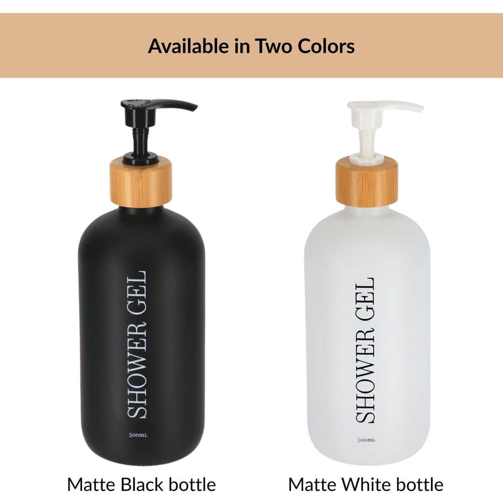 EVIDECO French Home Goods Soap Dispenser 17 fl. oz. (500ml) Matte Black Shower Gel (2)