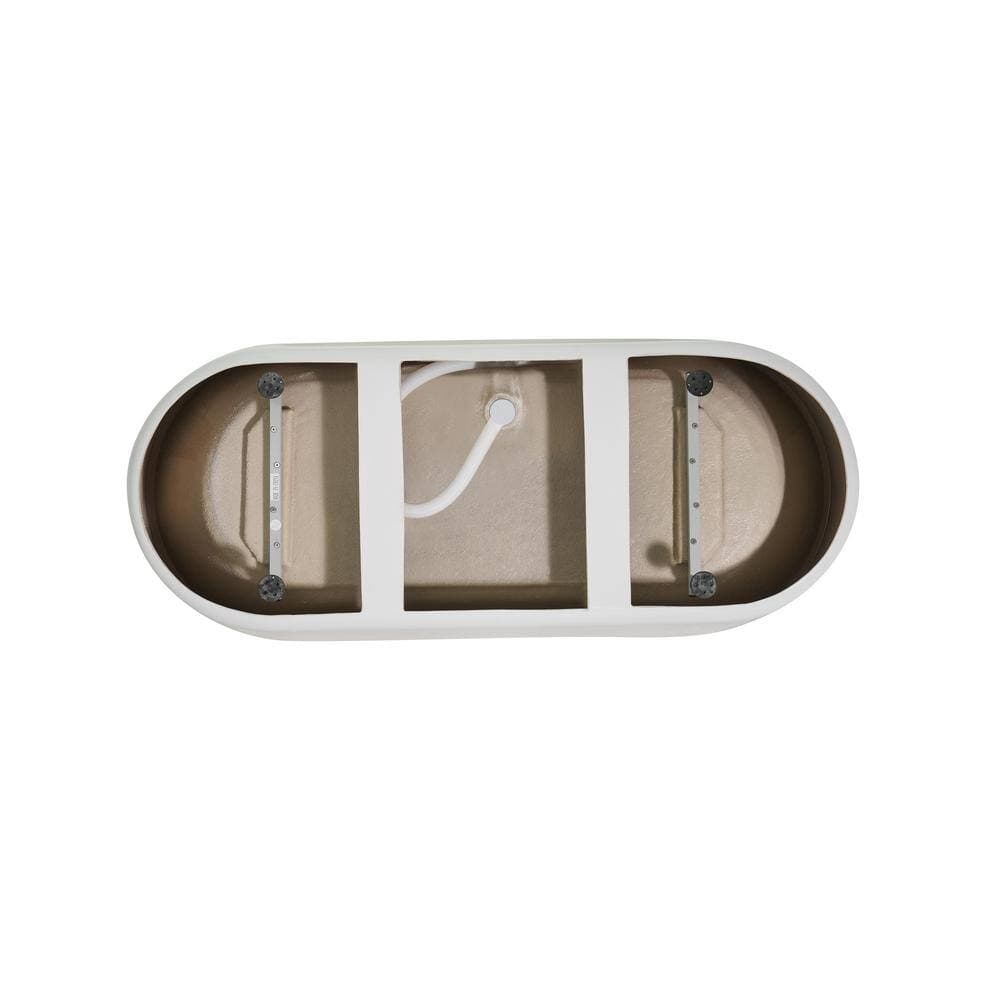 Unbranded Timeless Home 71 in. x 31 in. Soaking Bathtub with Center Drain in Glossy White with Brushed Gold Trim (3)