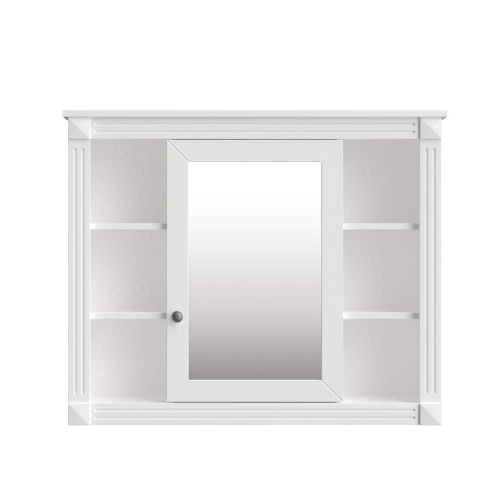 CASAINC 35 in. W x 7.10 in. D x 28.70 in. H Bathroom Storage Wall Cabinet in White with Mirror (1)