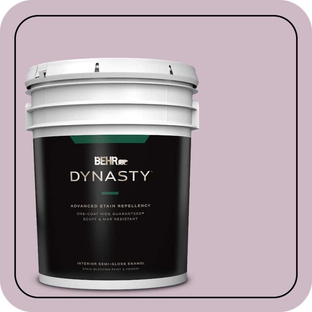 BEHR DYNASTY 5 gal. #S110-3 Queens Violet One-Coat Hide Semi-Gloss Enamel Interior Stain-Blocking Paint & Primer