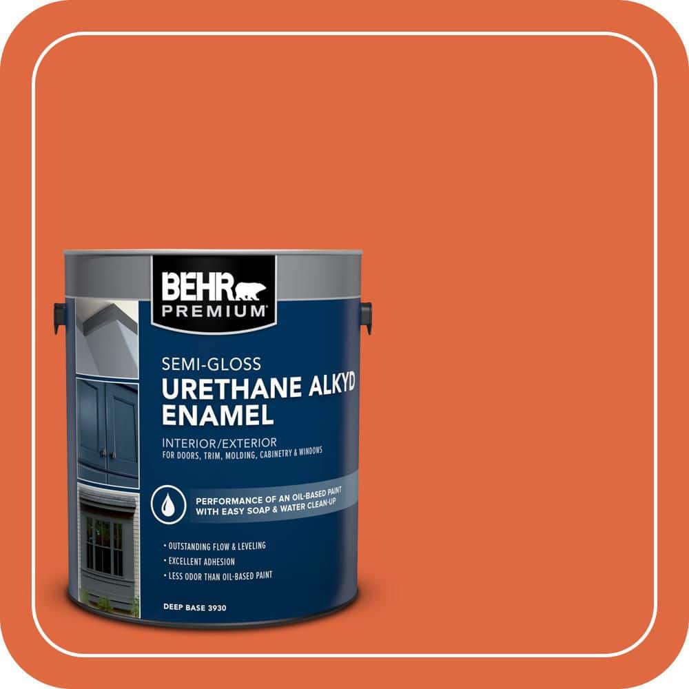 BEHR PREMIUM 1 gal. #P200-7 Bonfire Night Urethane Alkyd Semi-Gloss Enamel Interior/Exterior Paint